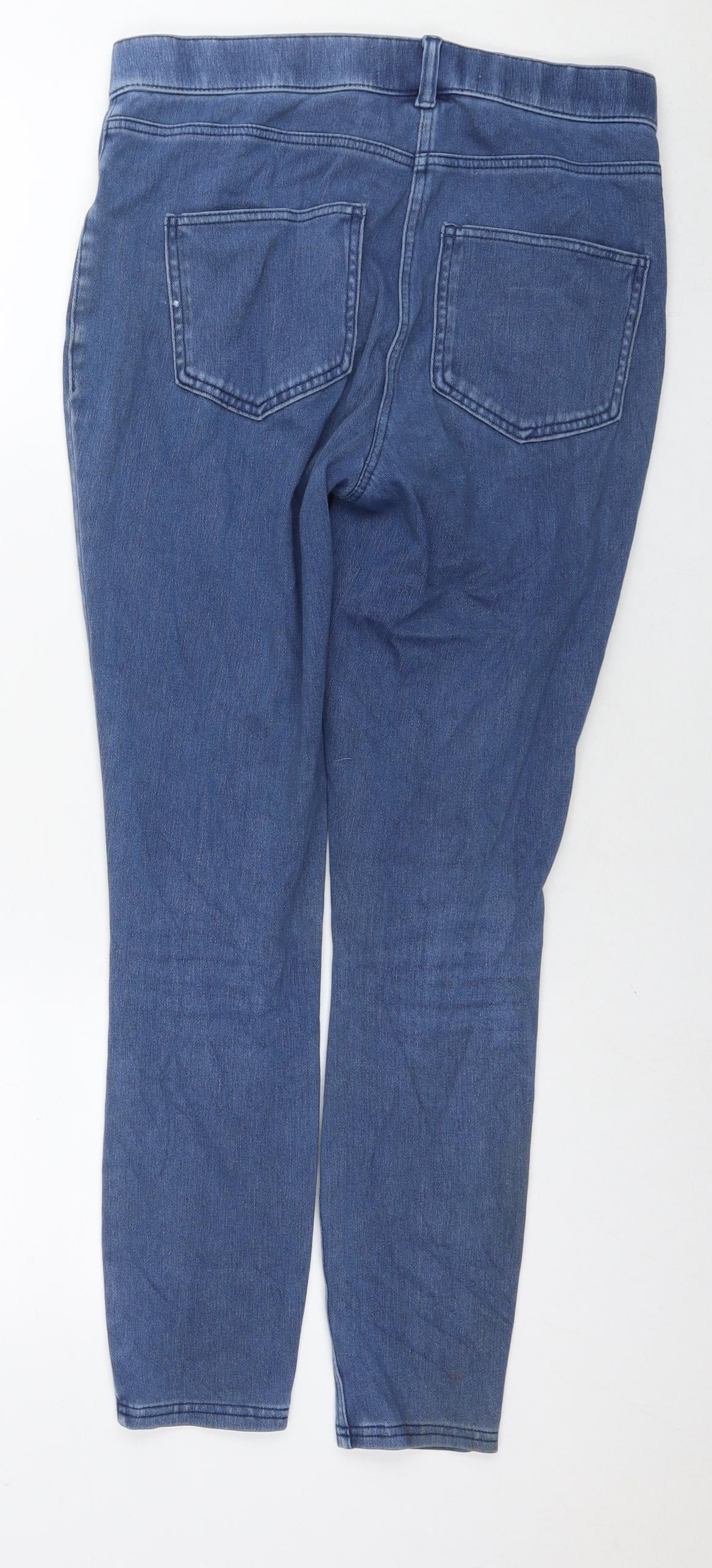 NEXT Womens Blue Cotton Skinny Jeans Size 12 L25 in Regular Zip