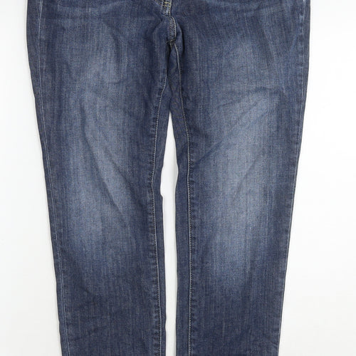 Boden Womens Blue Cotton Straight Jeans Size 12 L26 in Regular Zip