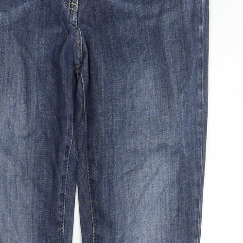 Boden Womens Blue Cotton Straight Jeans Size 12 L26 in Regular Zip