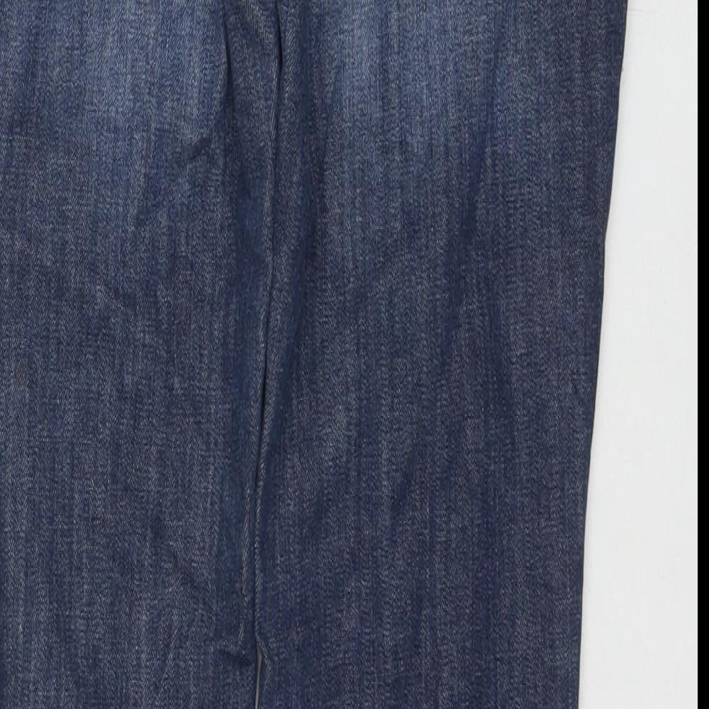 Boden Womens Blue Cotton Straight Jeans Size 12 L26 in Regular Zip