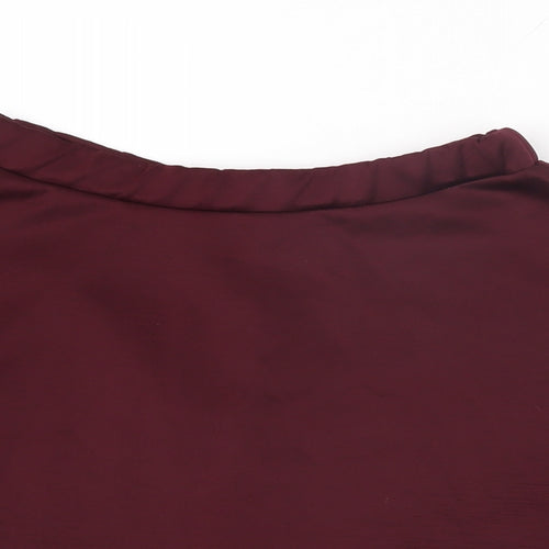 Boohoo Womens Red Polyester Skater Skirt Size 8