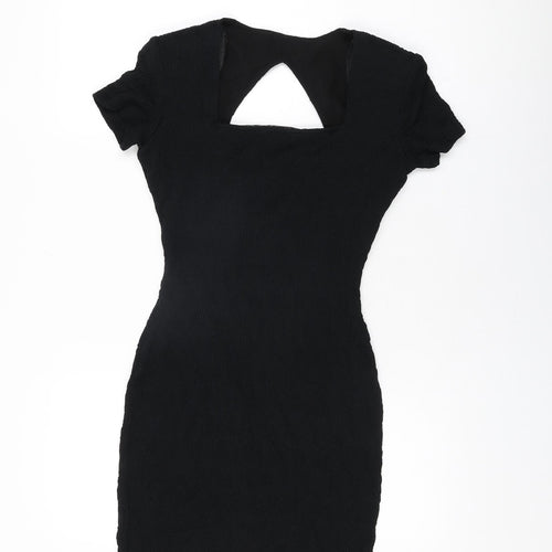 Joseph Ribkoff Womens Black Nylon Bodycon Size 10 Square Neck Pullover