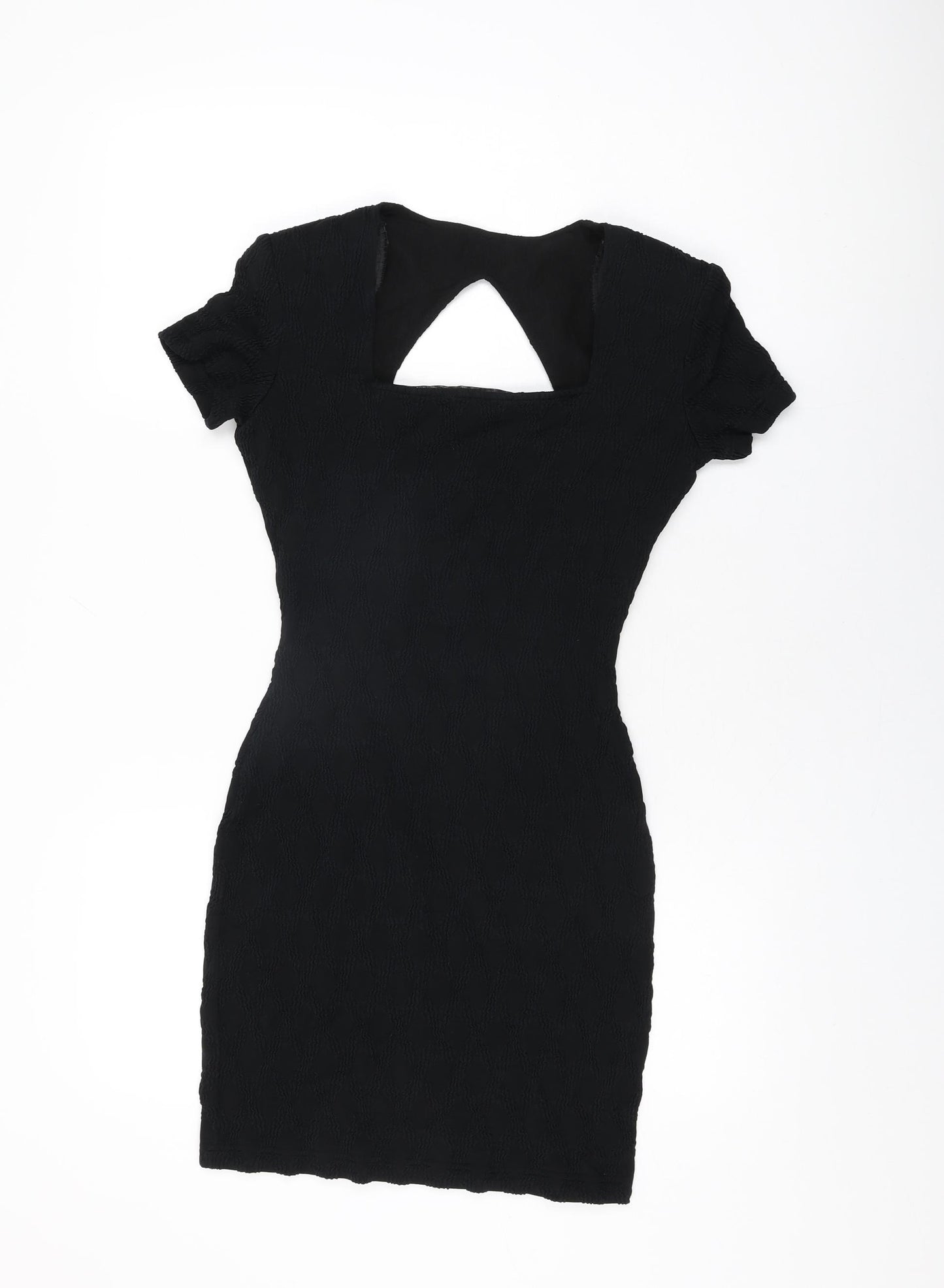 Joseph Ribkoff Womens Black Nylon Bodycon Size 10 Square Neck Pullover