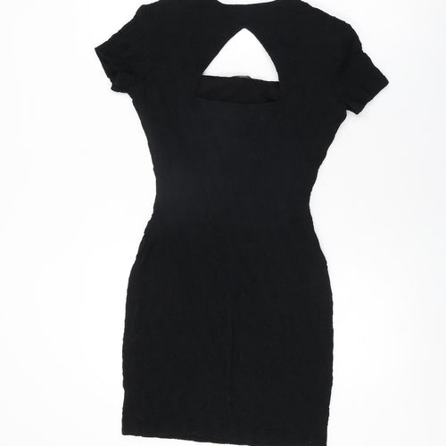 Joseph Ribkoff Womens Black Nylon Bodycon Size 10 Square Neck Pullover