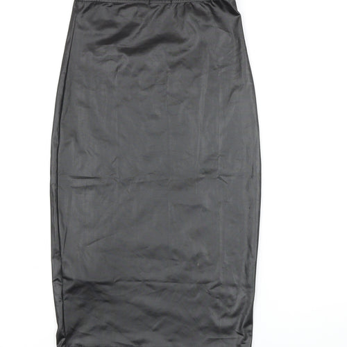 Boohoo Womens Black Polyester Straight & Pencil Skirt Size 8