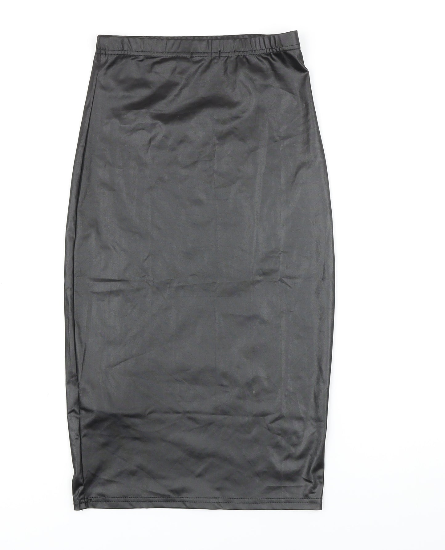 Boohoo Womens Black Polyester Straight & Pencil Skirt Size 8