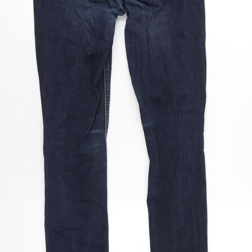 Oasis Womens Blue Cotton Straight Jeans Size 10 L33 in Regular Zip