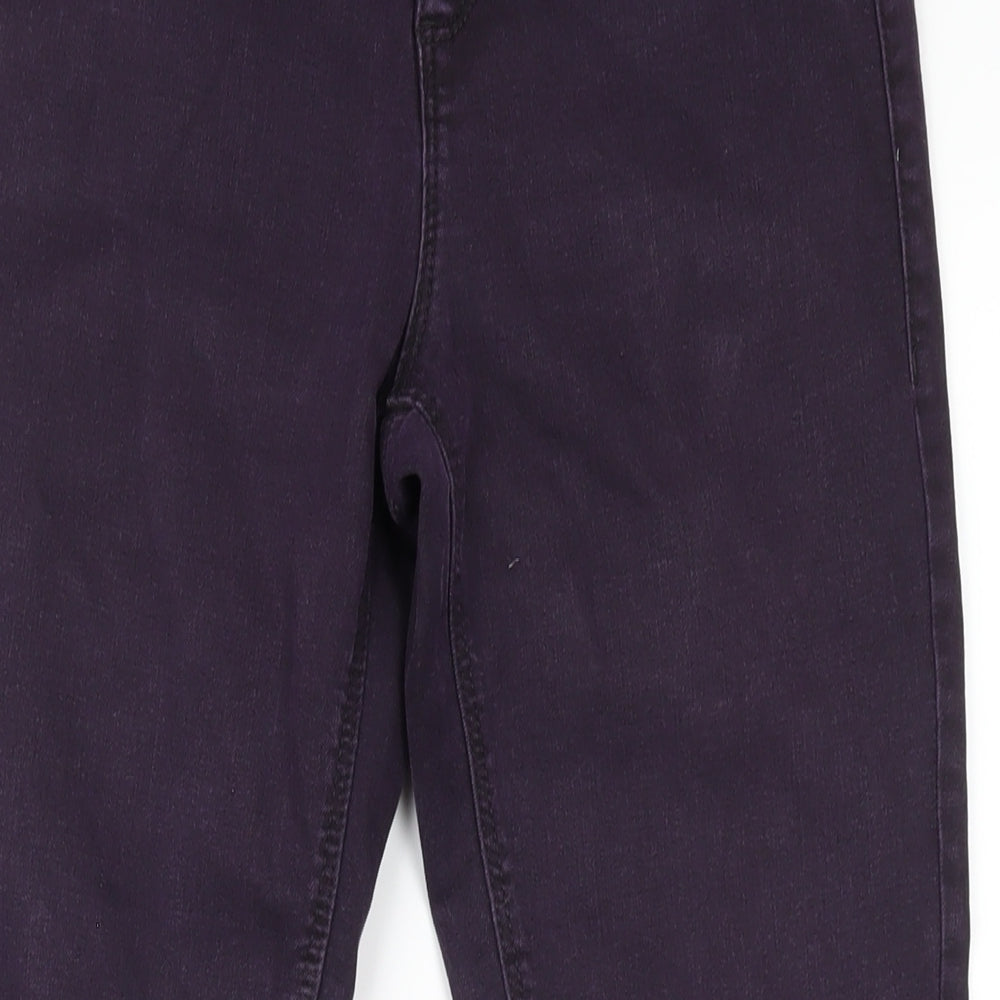 Dorothy Perkins Womens Purple Cotton Skinny Jeans Size 10 L30 in Regular Zip