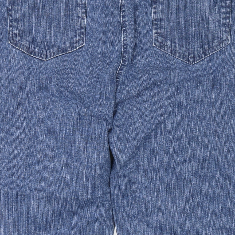 Damart Womens Blue Cotton Straight Jeans Size 20 L26 in Regular Zip