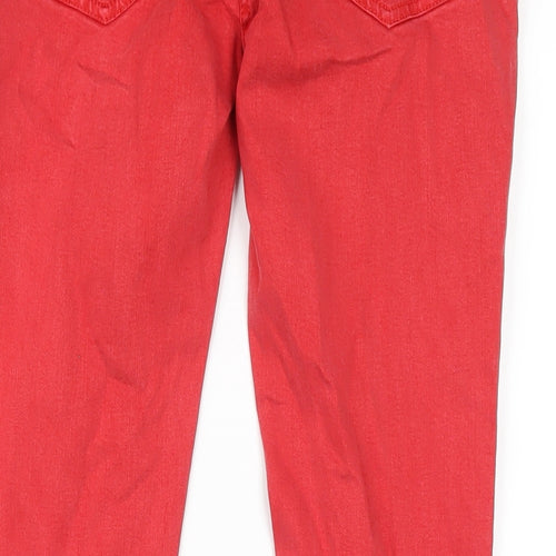 NEXT Womens Red Cotton Skinny Jeans Size 10 L29 in Regular Zip