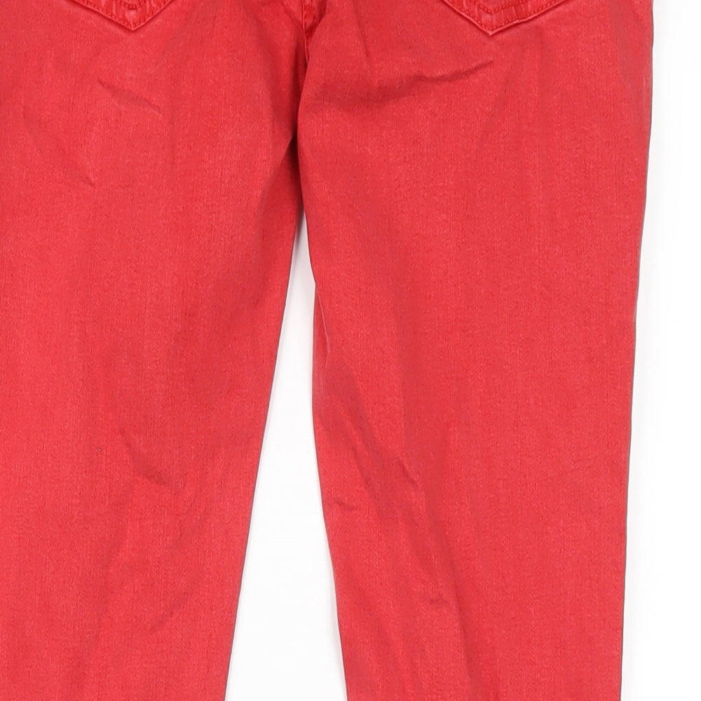 NEXT Womens Red Cotton Skinny Jeans Size 10 L29 in Regular Zip