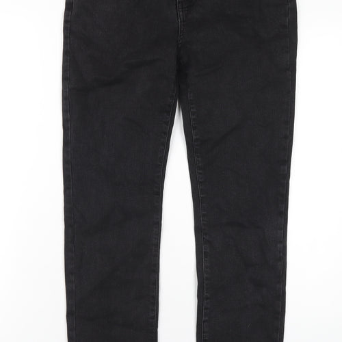 NEXT Womens Black Cotton Straight Jeans Size 10 L29 in Slim Zip