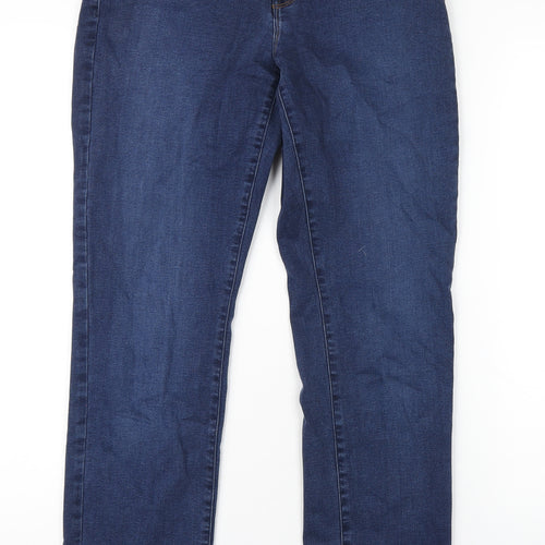 BRAX Womens Blue Cotton Straight Jeans Size 10 L30 in Regular Zip