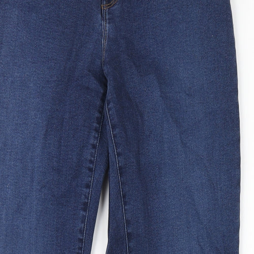 BRAX Womens Blue Cotton Straight Jeans Size 10 L30 in Regular Zip