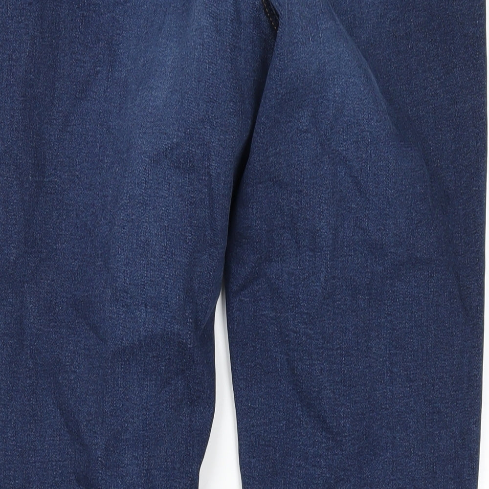 BRAX Womens Blue Cotton Straight Jeans Size 10 L30 in Regular Zip