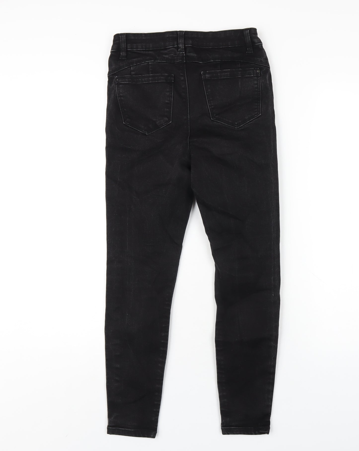 Denim & Co. Womens Black Cotton Skinny Jeans Size 10 L25 in Regular Zip