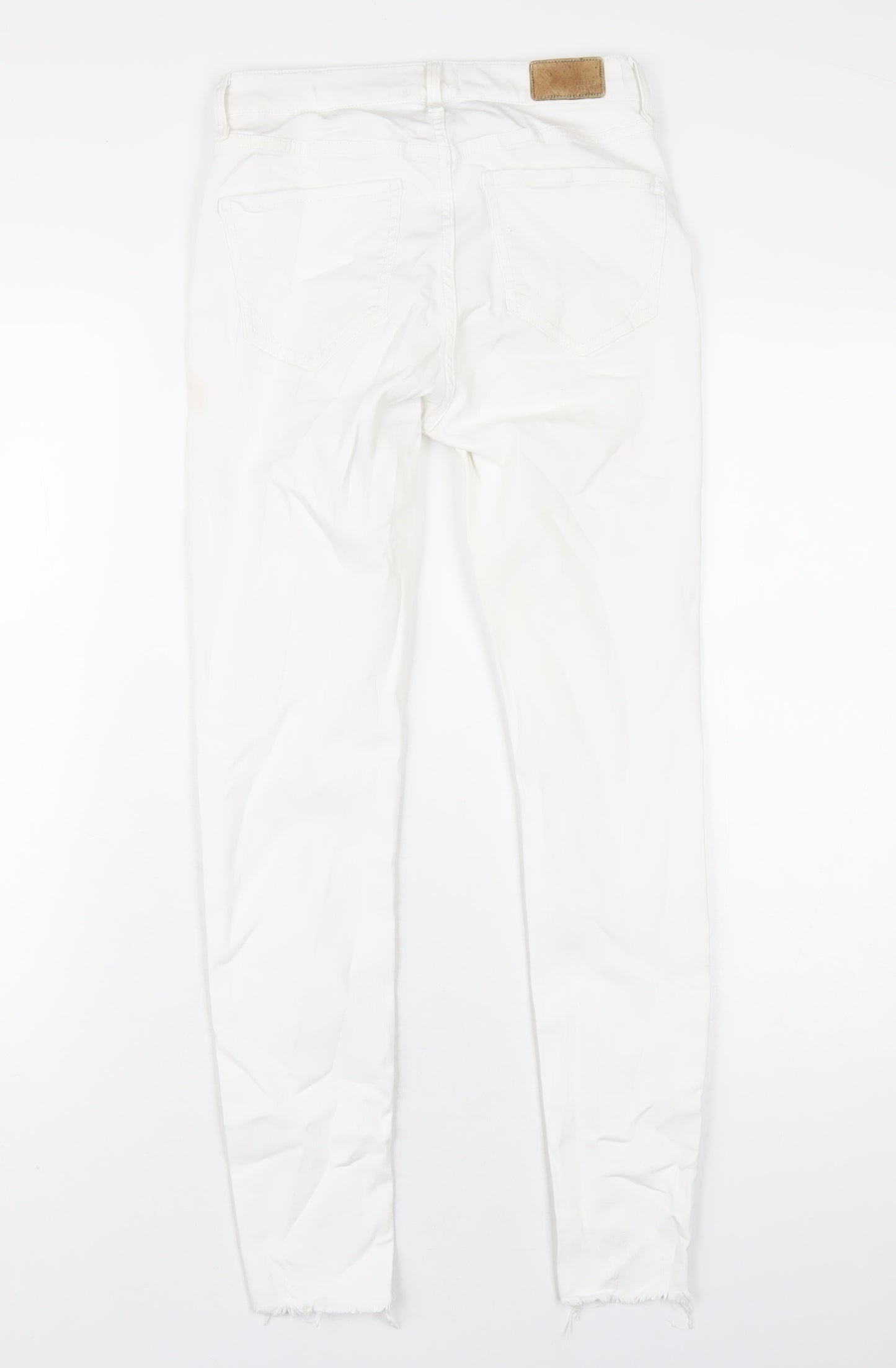 River Island Womens White Cotton Skinny Jeans Size 10 L28 in Regular Zip