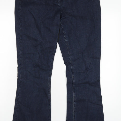 George Womens Blue Cotton Bootcut Jeans Size 12 L31 in Regular Zip