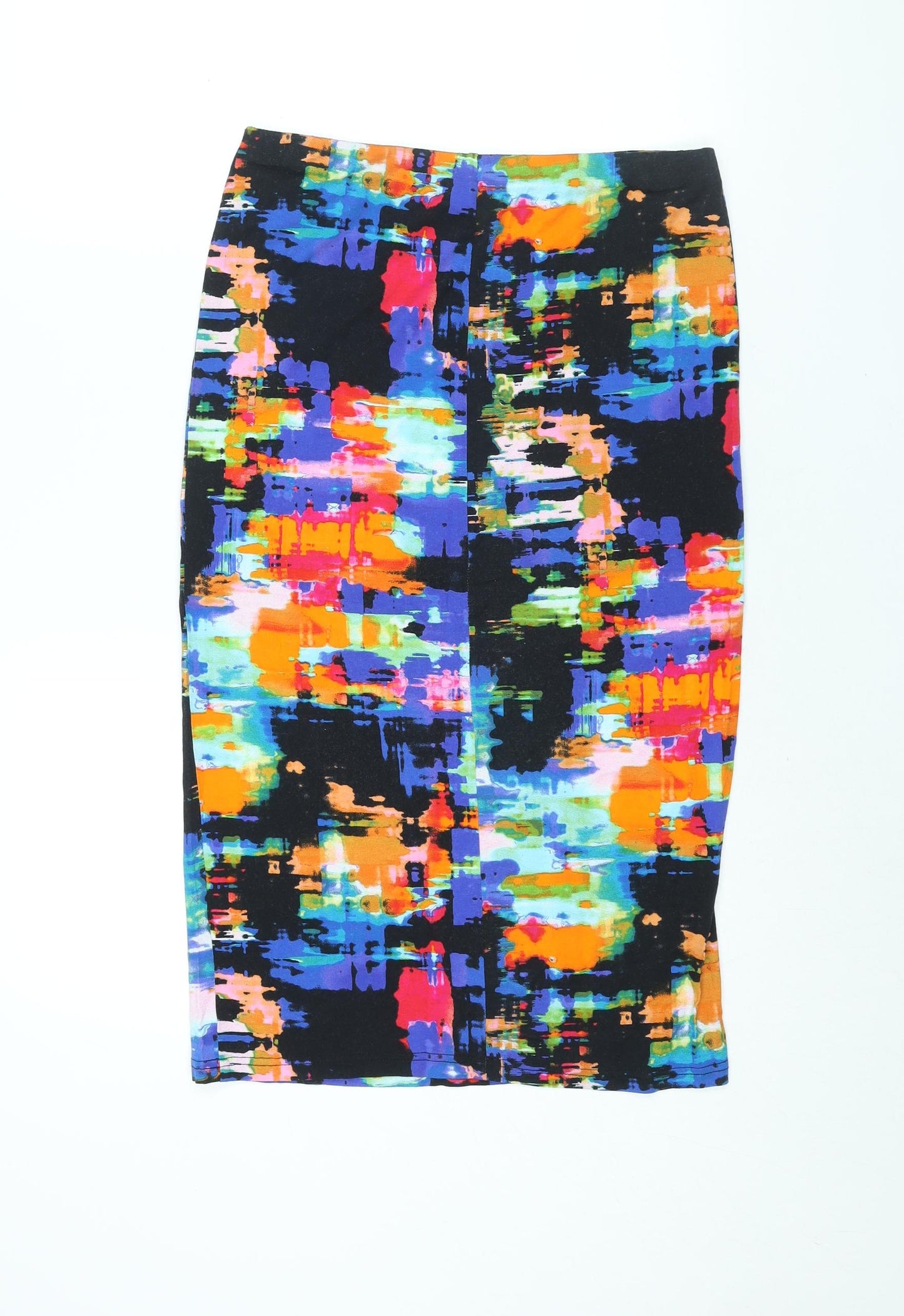 Topshop Womens Multicoloured Geometric Viscose Bandage Skirt Size 14