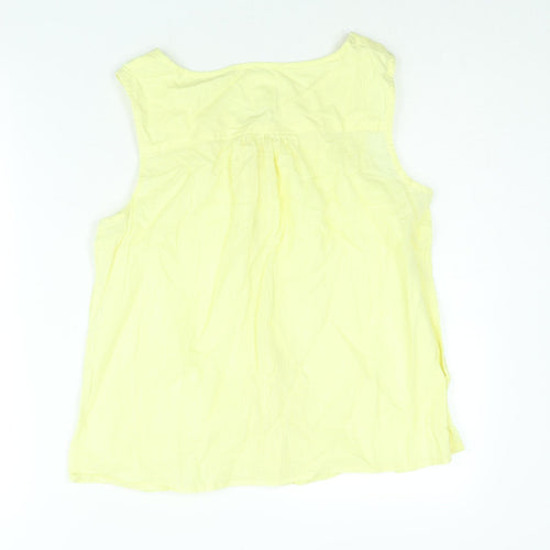 MANTARAY PRODUCTS Womens Yellow Cotton Camisole Blouse Size 14 V-Neck