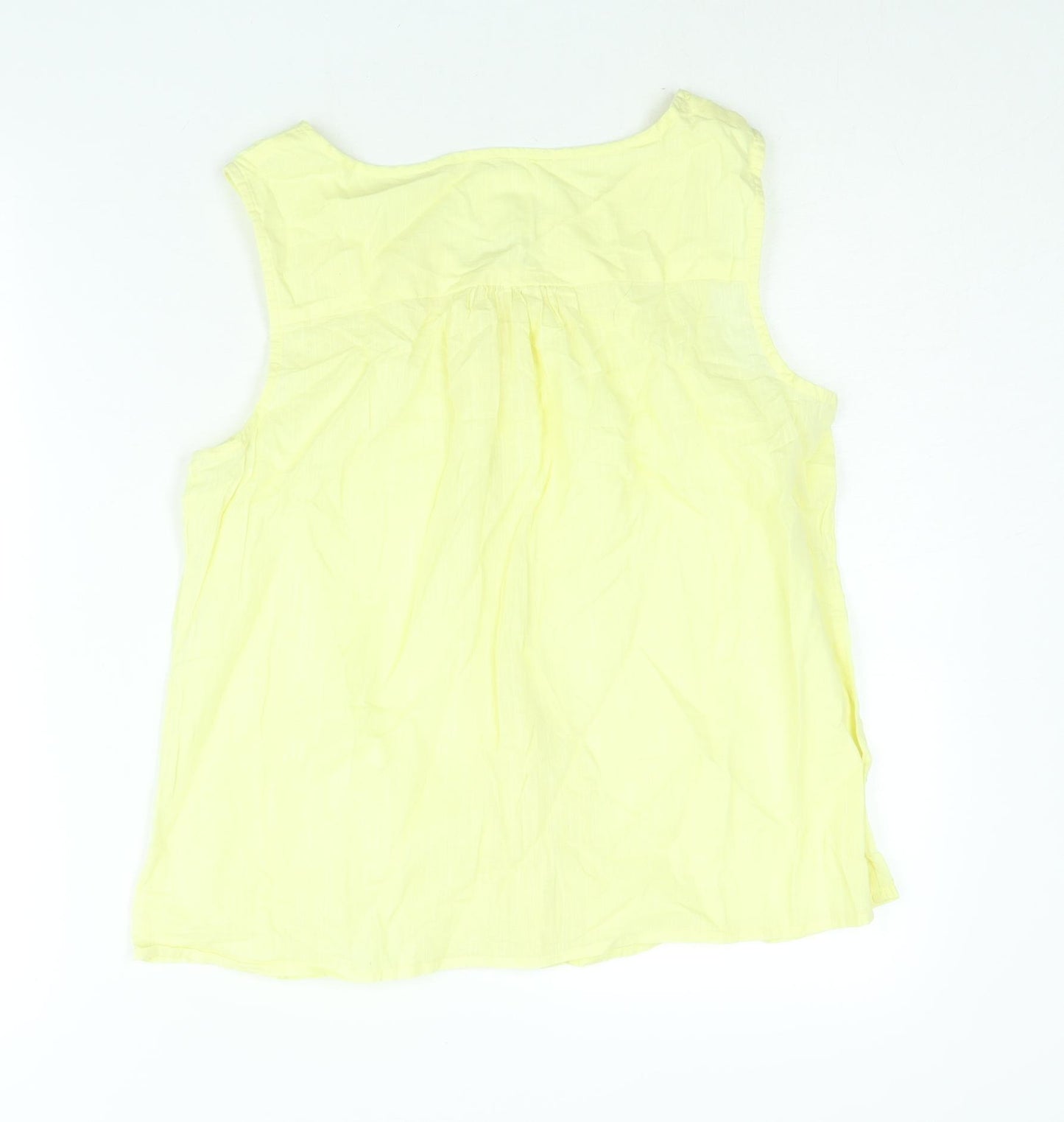 MANTARAY PRODUCTS Womens Yellow Cotton Camisole Blouse Size 14 V-Neck