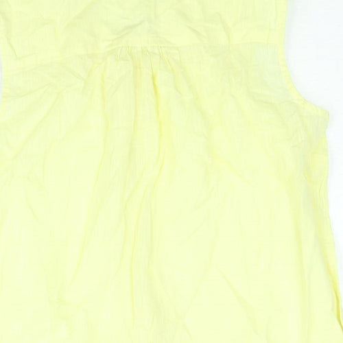 MANTARAY PRODUCTS Womens Yellow Cotton Camisole Blouse Size 14 V-Neck