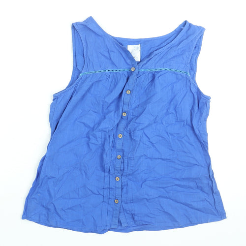 MANTARAY PRODUCTS Womens Blue Polyester Camisole Blouse Size 14 V-Neck