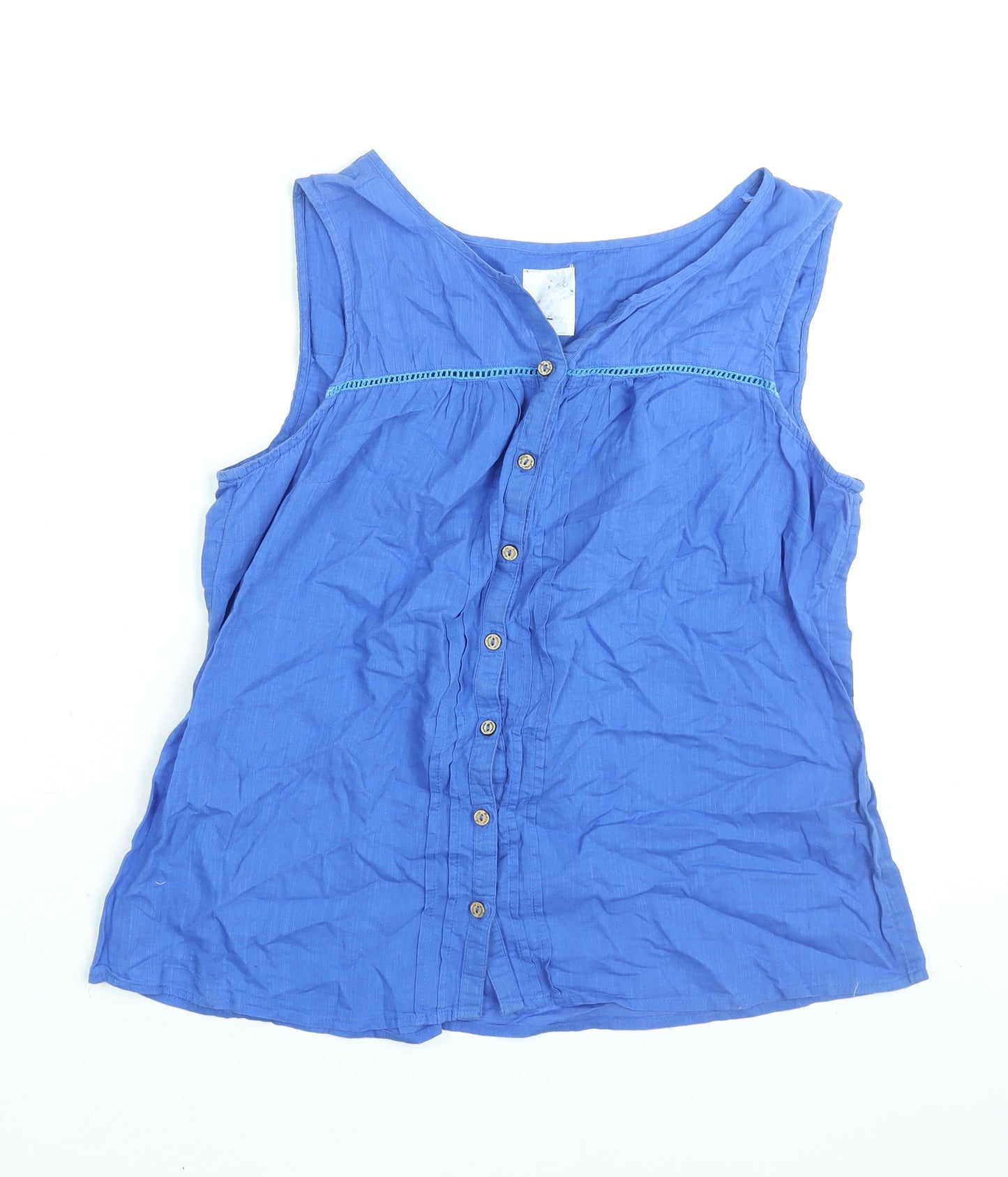 MANTARAY PRODUCTS Womens Blue Polyester Camisole Blouse Size 14 V-Neck