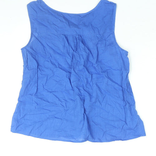 MANTARAY PRODUCTS Womens Blue Polyester Camisole Blouse Size 14 V-Neck