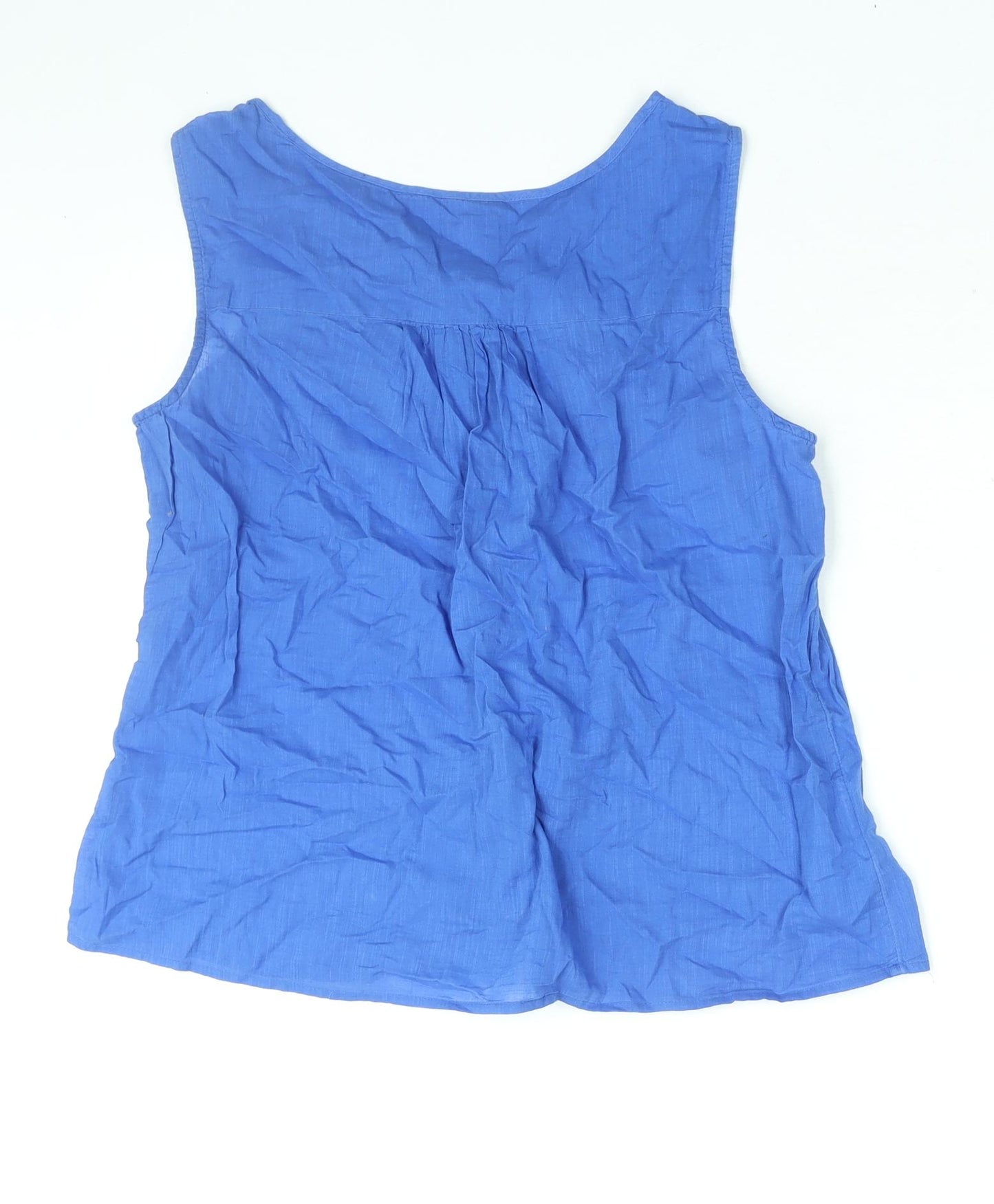 MANTARAY PRODUCTS Womens Blue Polyester Camisole Blouse Size 14 V-Neck