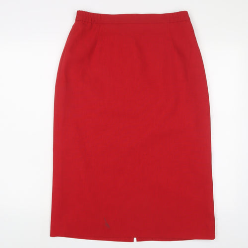 Eastex Womens Red Polyester A-Line Skirt Size 14 Zip