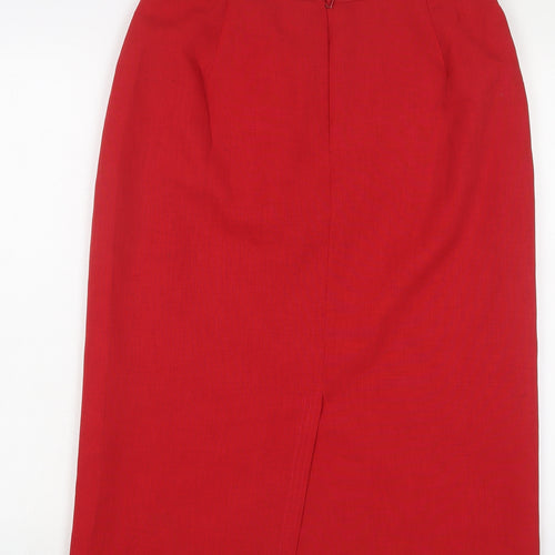 Eastex Womens Red Polyester A-Line Skirt Size 14 Zip