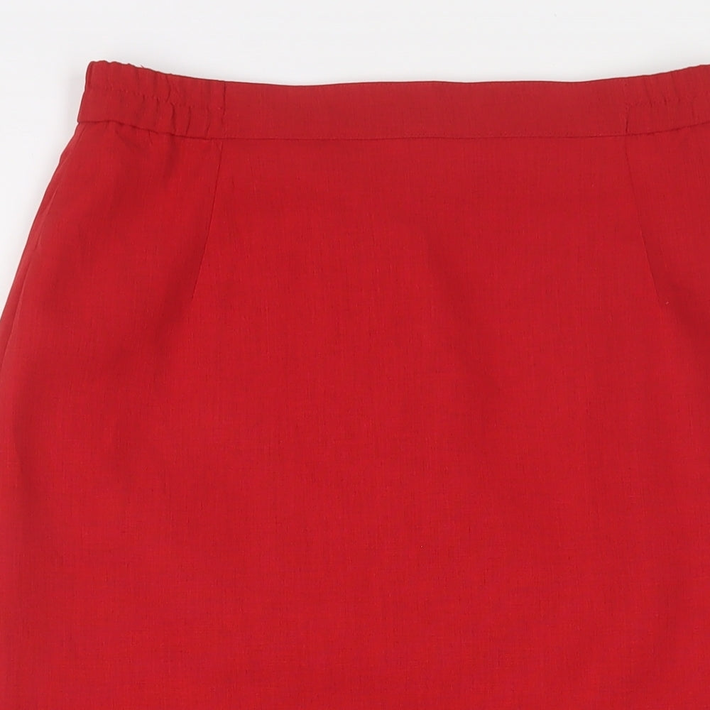 Eastex Womens Red Polyester A-Line Skirt Size 14 Zip