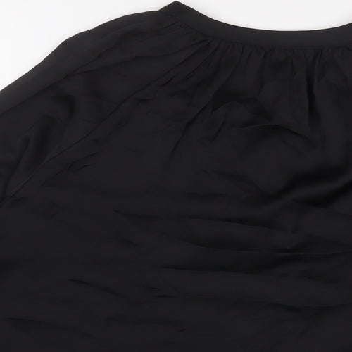 H&M Womens Black Polyester Basic Blouse Size 14 V-Neck