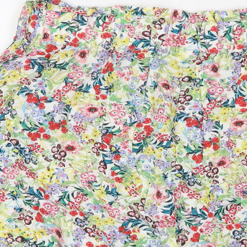 H&M Womens Multicoloured Floral Viscose Basic Blouse Size 10 Boat Neck