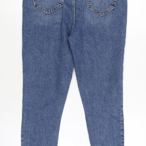 George Womens Blue Cotton Blend Tapered Jeans Size 10 L24 in Regular Zip