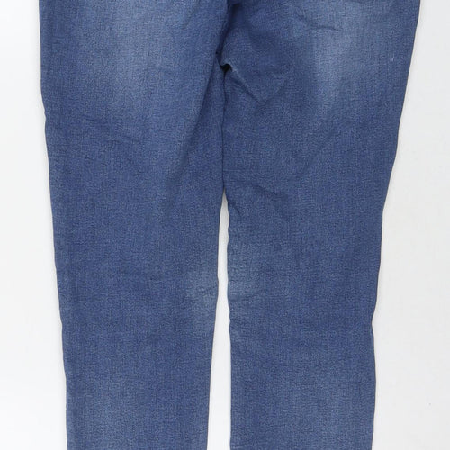 TU Womens Blue Cotton Skinny Jeans Size 12 L26 in Regular Zip