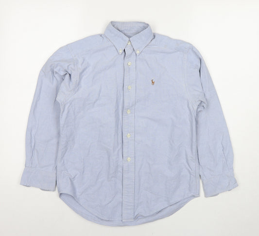 Polo Ralph Lauren Boys Blue Cotton Basic Button-Up Size 12 Years Collared Button