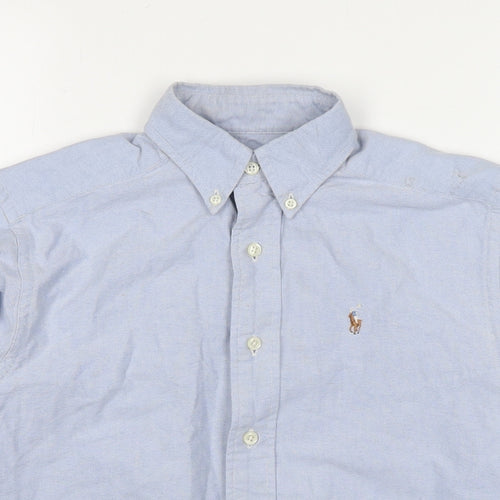 Polo Ralph Lauren Boys Blue Cotton Basic Button-Up Size 12 Years Collared Button