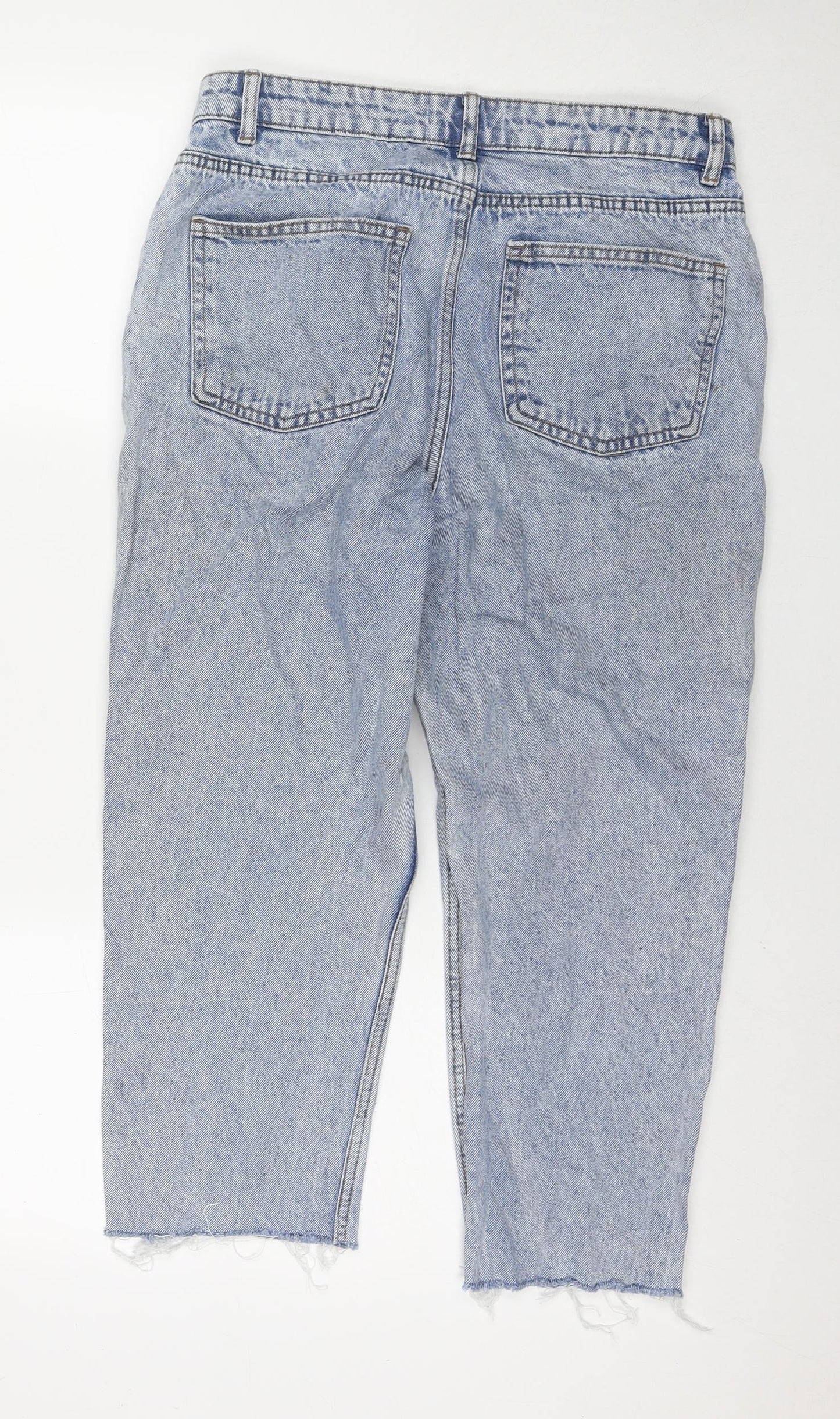 Denim & Co. Womens Blue Cotton Cropped Jeans Size 12 L22 in Regular Zip