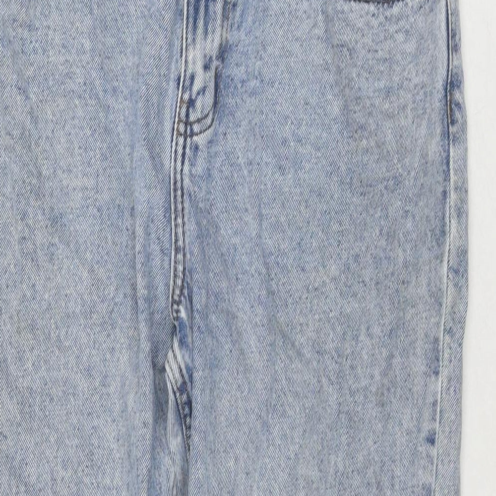 Denim & Co. Womens Blue Cotton Cropped Jeans Size 12 L22 in Regular Zip