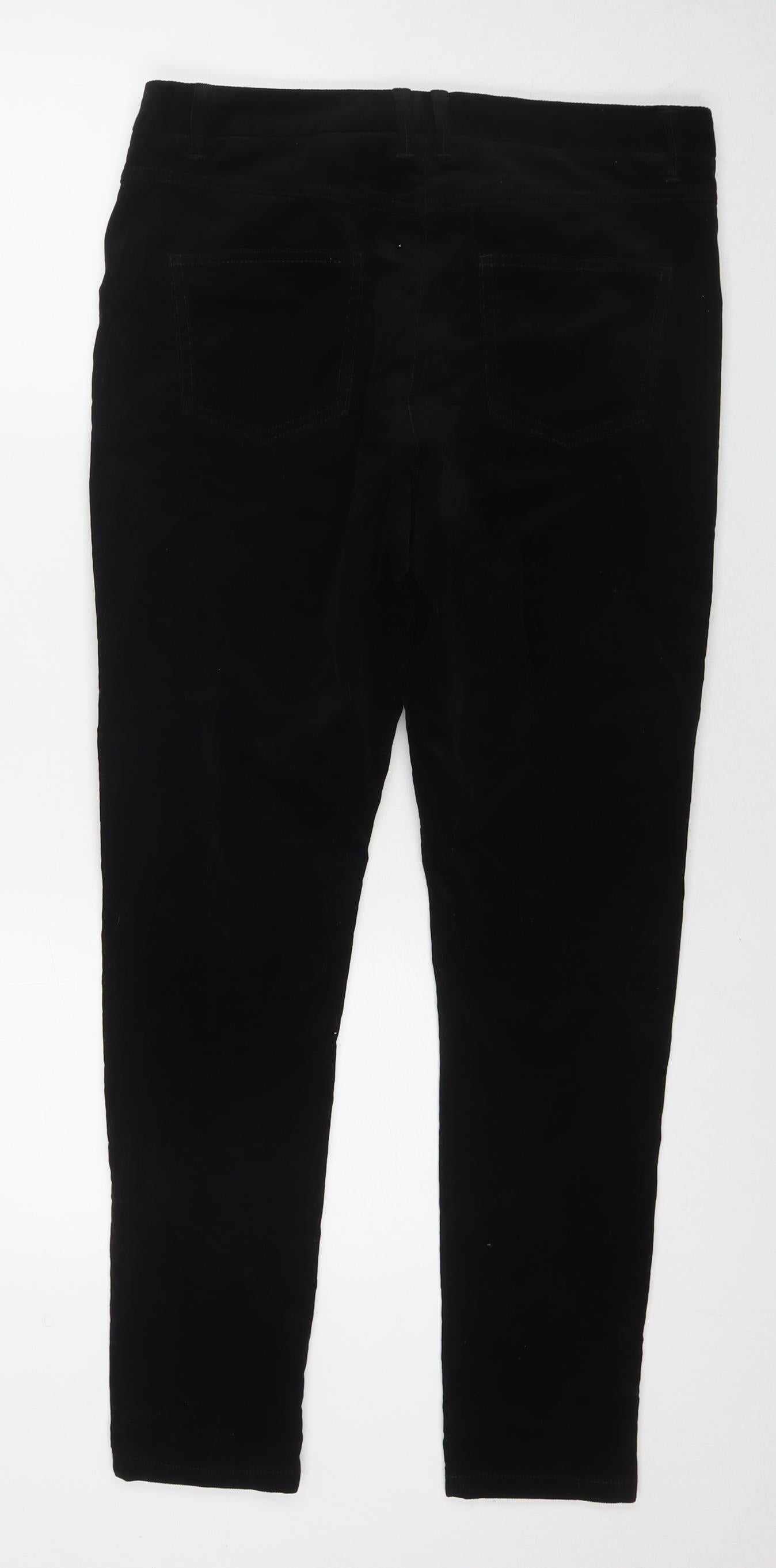 Marks and Spencer Womens Black Camel Trousers Size 12 L29 in Regular Zip