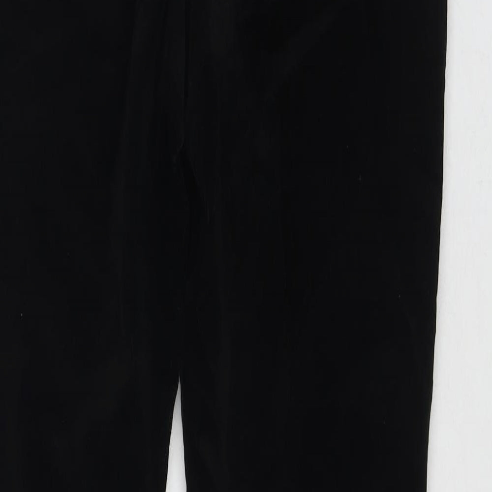 Marks and Spencer Womens Black Camel Trousers Size 12 L29 in Regular Zip