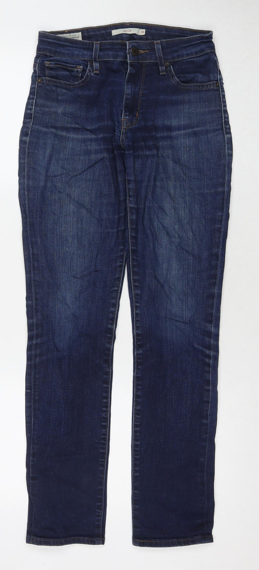 Levi's Womens Blue Cotton Skinny Jeans Size 26 in L30 in Regular Zip