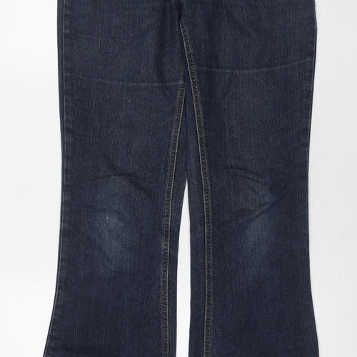 Denim & Co. Womens Blue Cotton Bootcut Jeans Size 10 L30 in Regular Zip