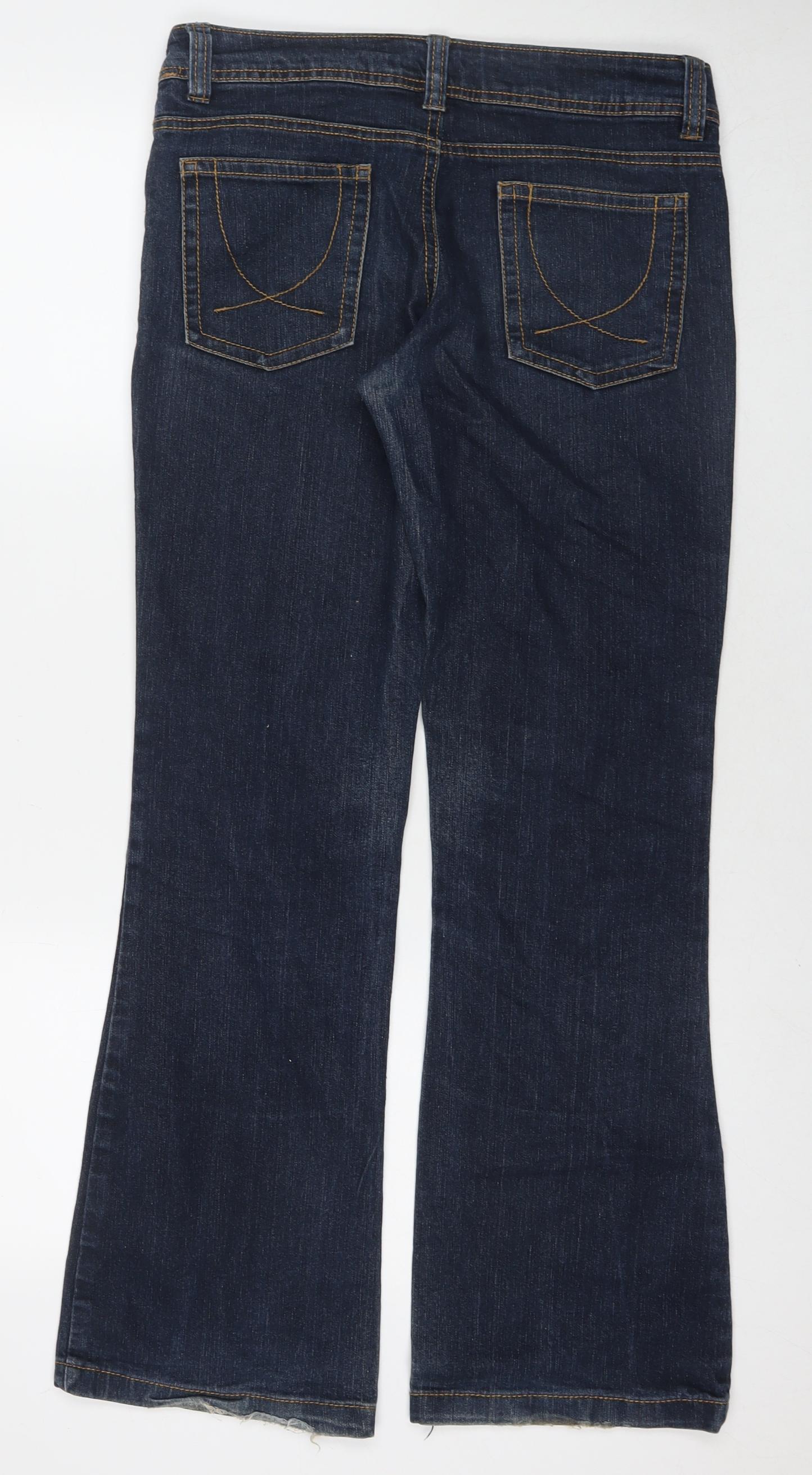 Denim & Co. Womens Blue Cotton Bootcut Jeans Size 10 L30 in Regular Zip