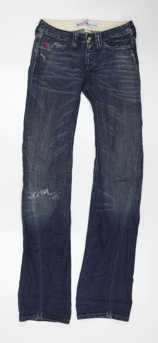 NOLITA Womens Blue Cotton Bootcut Jeans Size 26 in L35 in Regular Zip