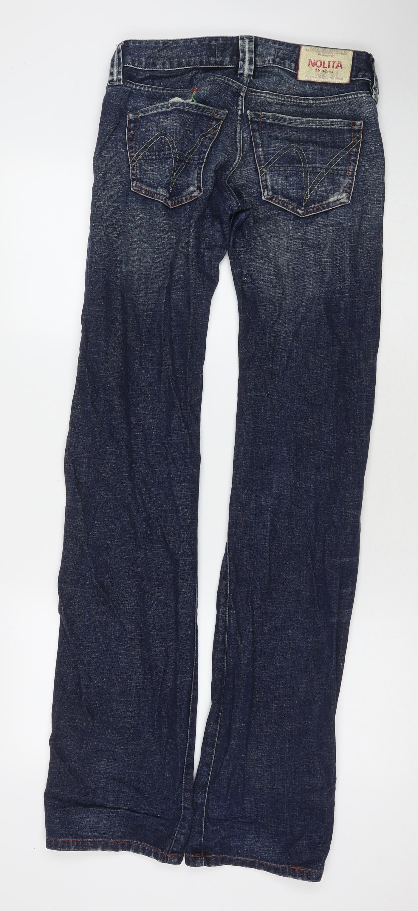 NOLITA Womens Blue Cotton Bootcut Jeans Size 26 in L35 in Regular Zip