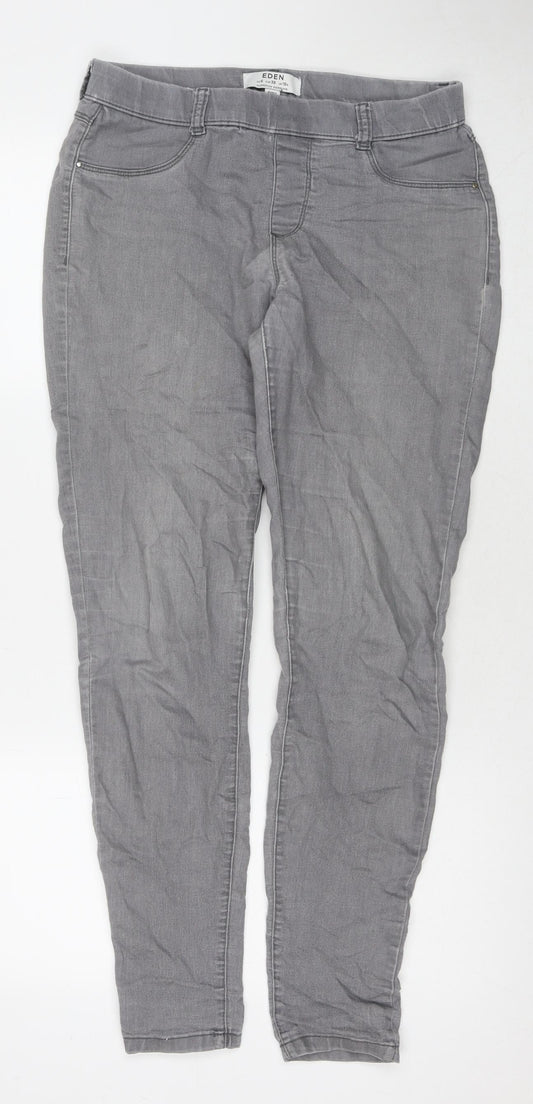 Dorothy Perkins Womens Grey Cotton Jegging Jeans Size 10 L28 in Regular Zip