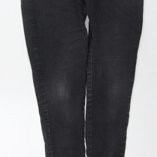 Dorothy Perkins Womens Black Cotton Skinny Jeans Size 10 L28 in Regular Zip